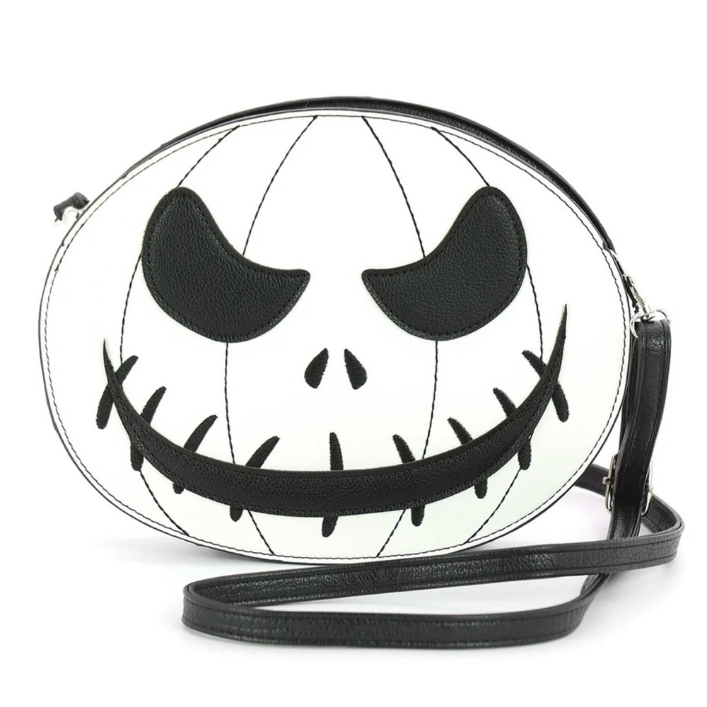 Glow in the Dark White Jack O Lantern Shoulder Bag